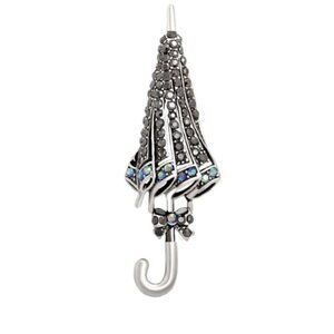 Rhinestone Umbrella Brooches For Women Men 2-color Casual Party Brooch Pin Gifts